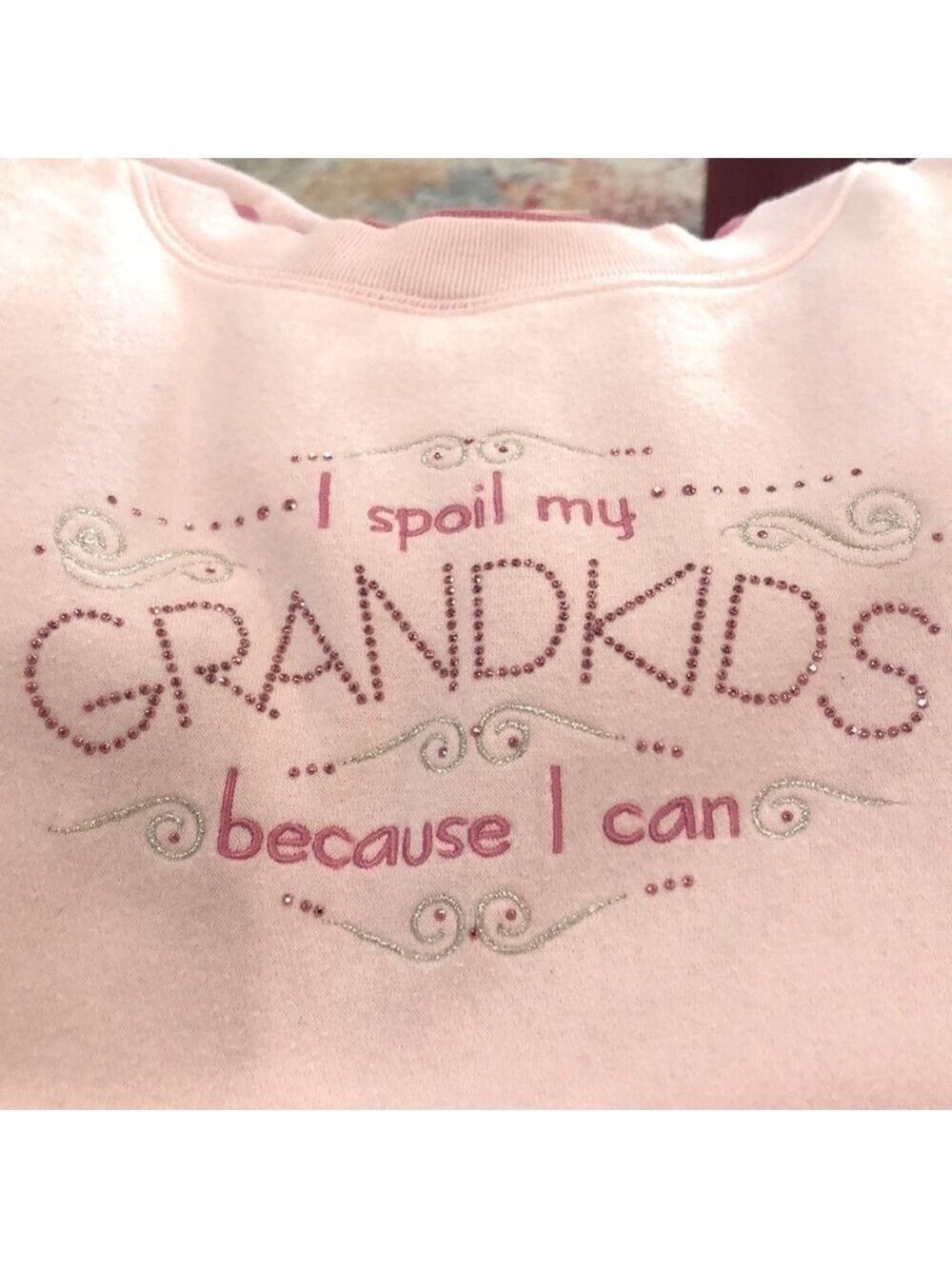 M & C Sportswear pink Grandmacore sweatshirt bling embroidery grandkids. Size L